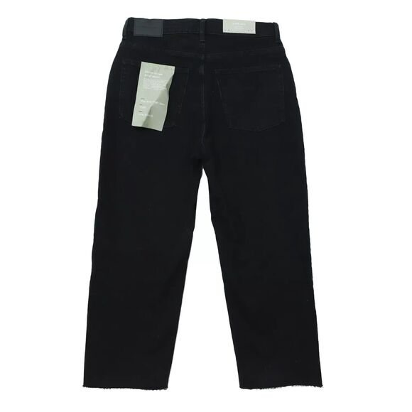 EVERLANE The Way-High Jean 35 CROP Black Denim Straight Leg Organic NWT B10 - Picture 3 of 6